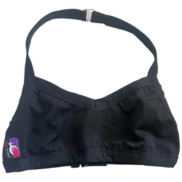 Bad Kitty Polewear black halter competition style sports bra open back Small - Picture 1 of 3